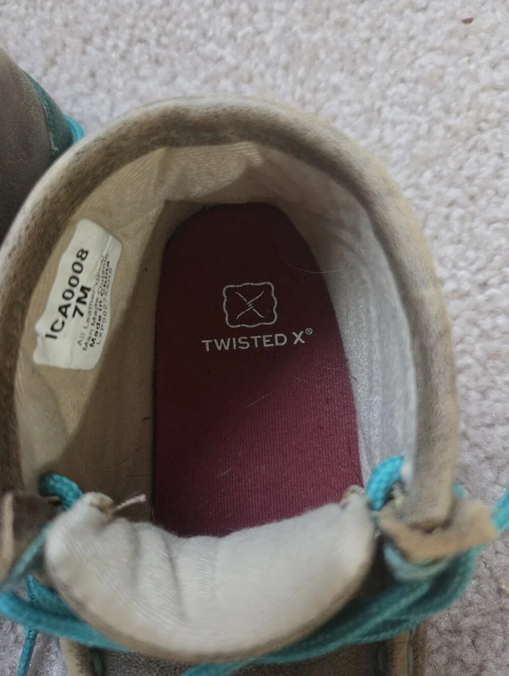 Twisted X Infant Chukka Driving Moc, Brown Turquoise 7M Western Cowboy